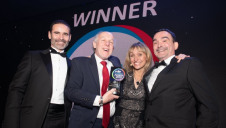 (L-R) Presenter Vincent de Rul, energy solutions sales director, EDF Energy, Norwich City Council’s Kevin Maguire, compere Michaela Strachan and Norwich City Council’s Richard Willson